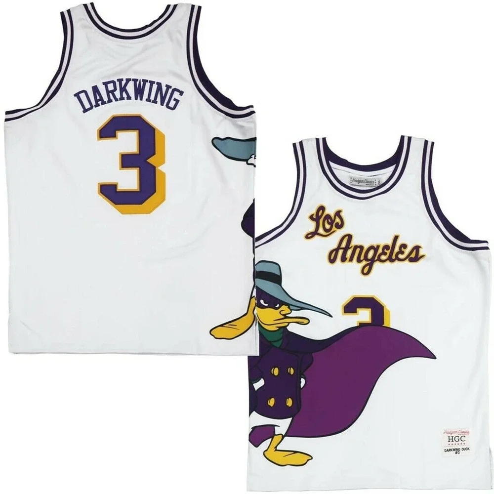 Darkwing Duck Los Angeles Lakers Headgear Classics Embroidered Basketball Jersey - Picture 1 of 3